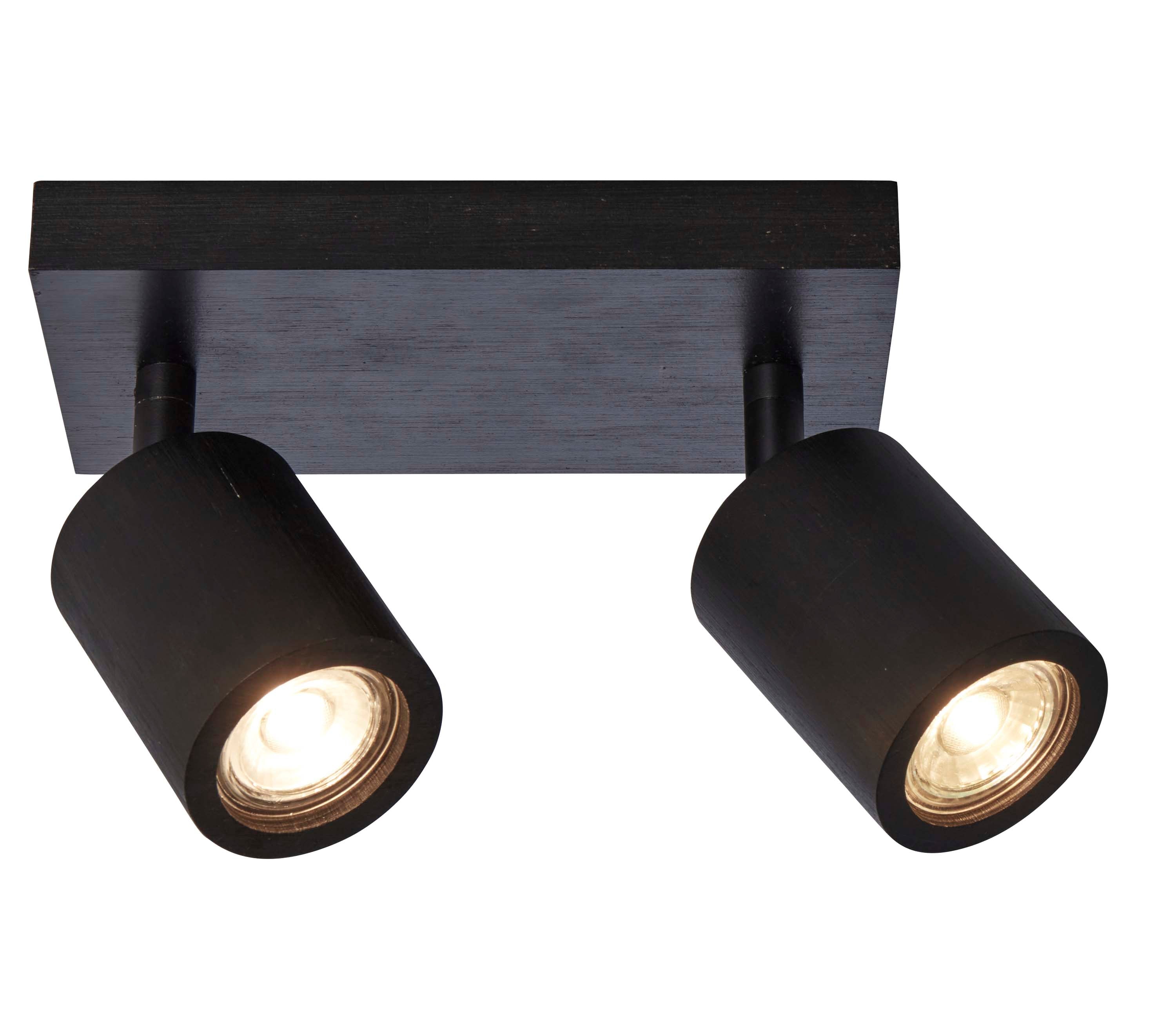 GOOD&MOJO Plafonniere Java - Bamboe Zwart - 22x12x13cm