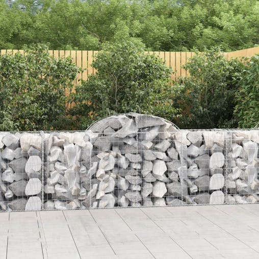 NNEVL Arched Gabion Baskets 4 pcs 200x50x80/100 cm Galvanised Iron