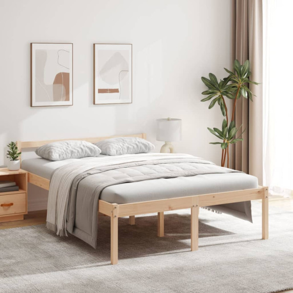 Łóżko dla seniora lite drewno sosnowe 140x190 cm