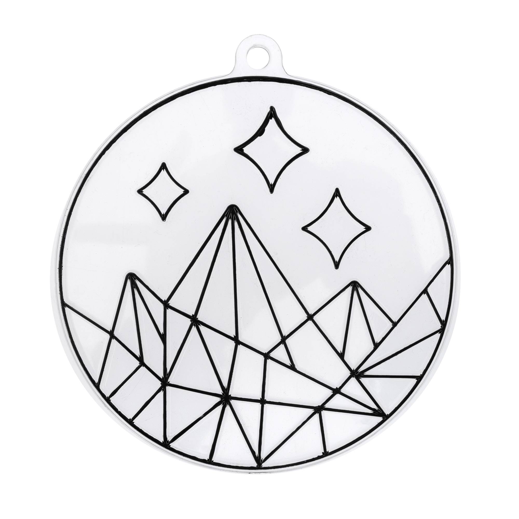 Mountains and Stars Plastic Suncatcher