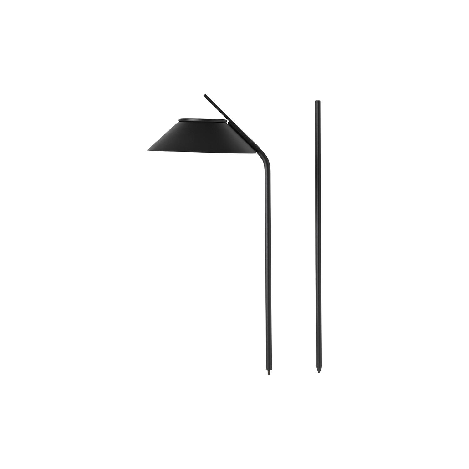 Vinkel LED solcellelampe spyd, black