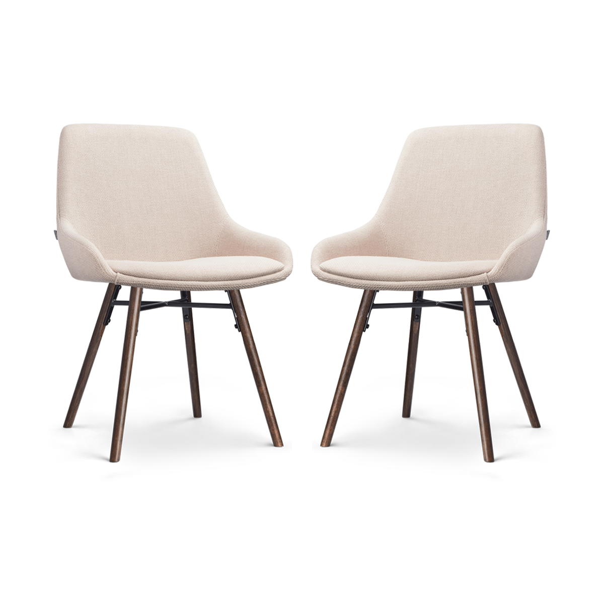 Nolon Nena-Isa Eetkamerstoelen Set van 2 - Beige - Walnoot