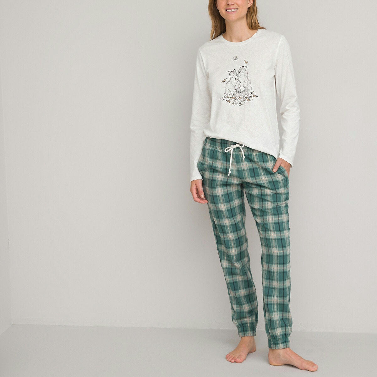 Pyjama, avec pantalon en flanelle