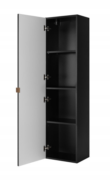 Słupek Łazienkowy 136 cm MADIS CZARNY Półki Uchwyt Gold