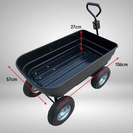 NNEDPE Garden Dump Cart Dumper Wagon Carrier Wheel Barrow125L
