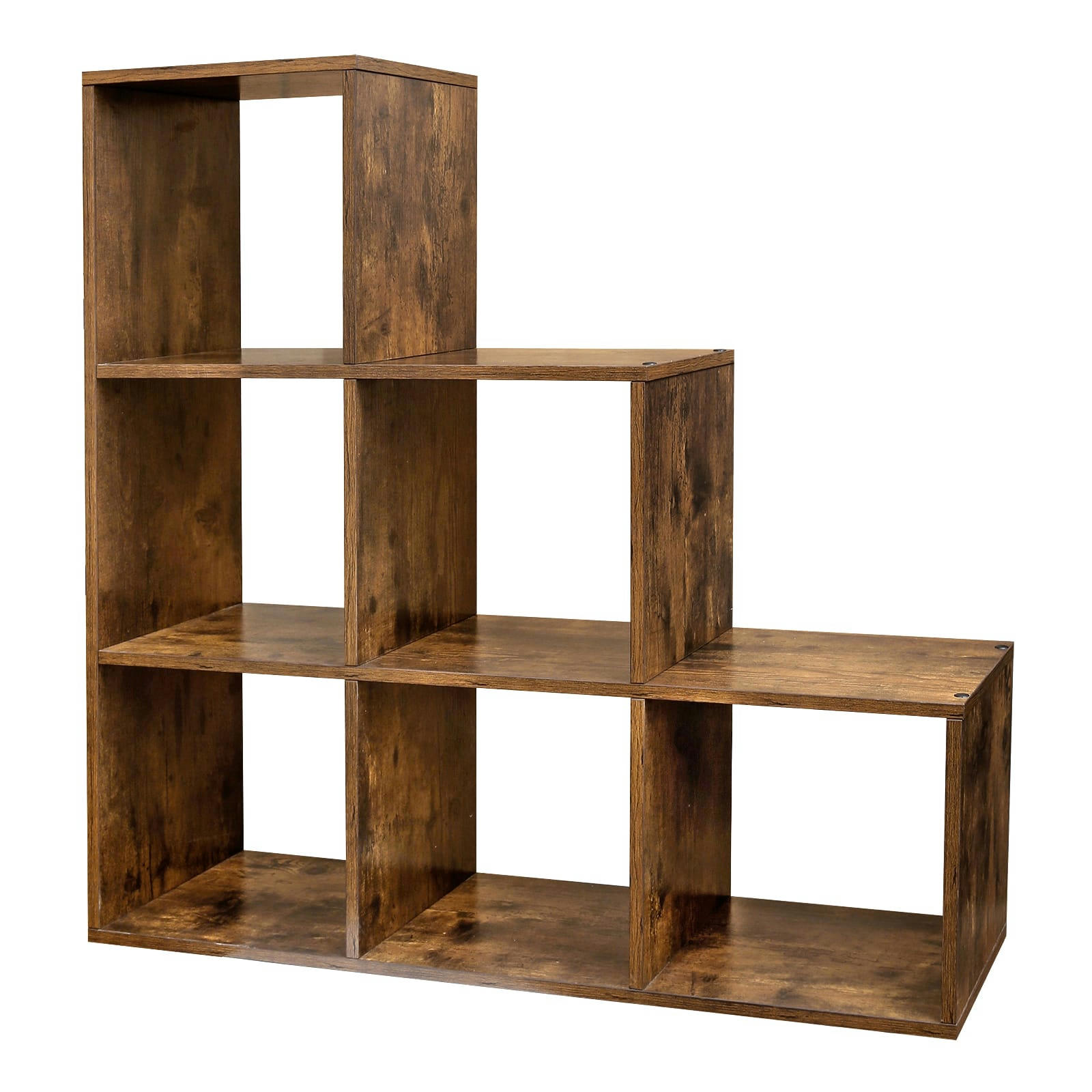 - Bibliothèque de rangment en bois marron rustique