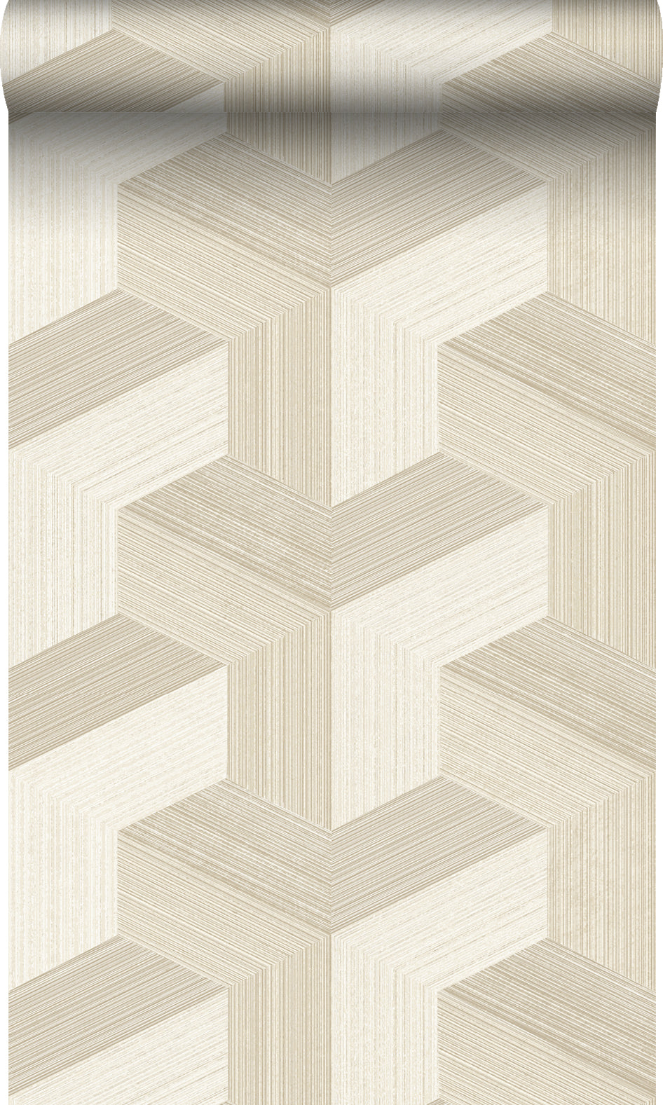 Origin Wallcoverings behang grafisch 3D motief lichtbeige - 53 cm x 10.05 m - 347948