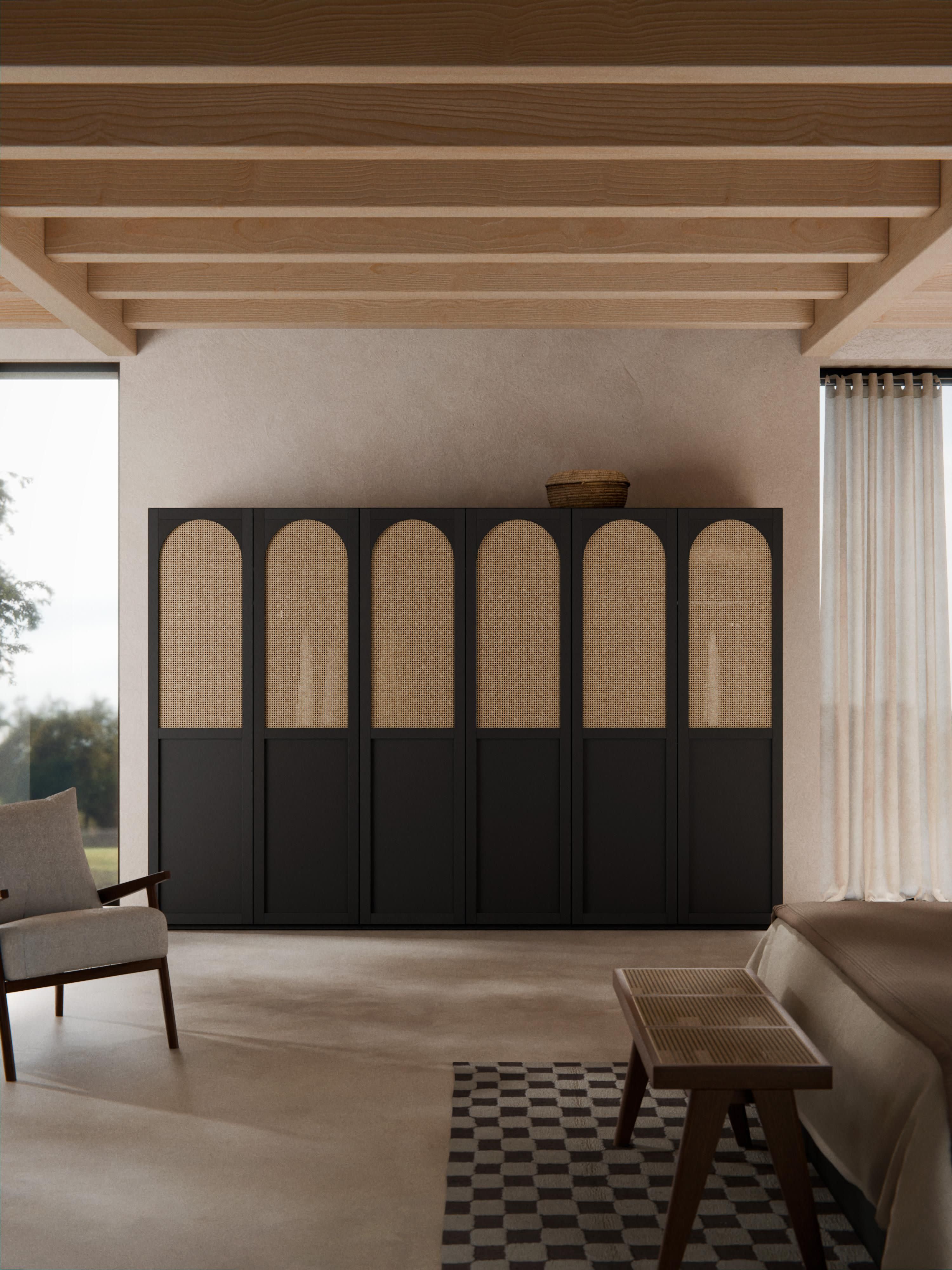Modularer Drehtürenschrank Jeanne, 300 cm Breite, in verschiedenen Größen