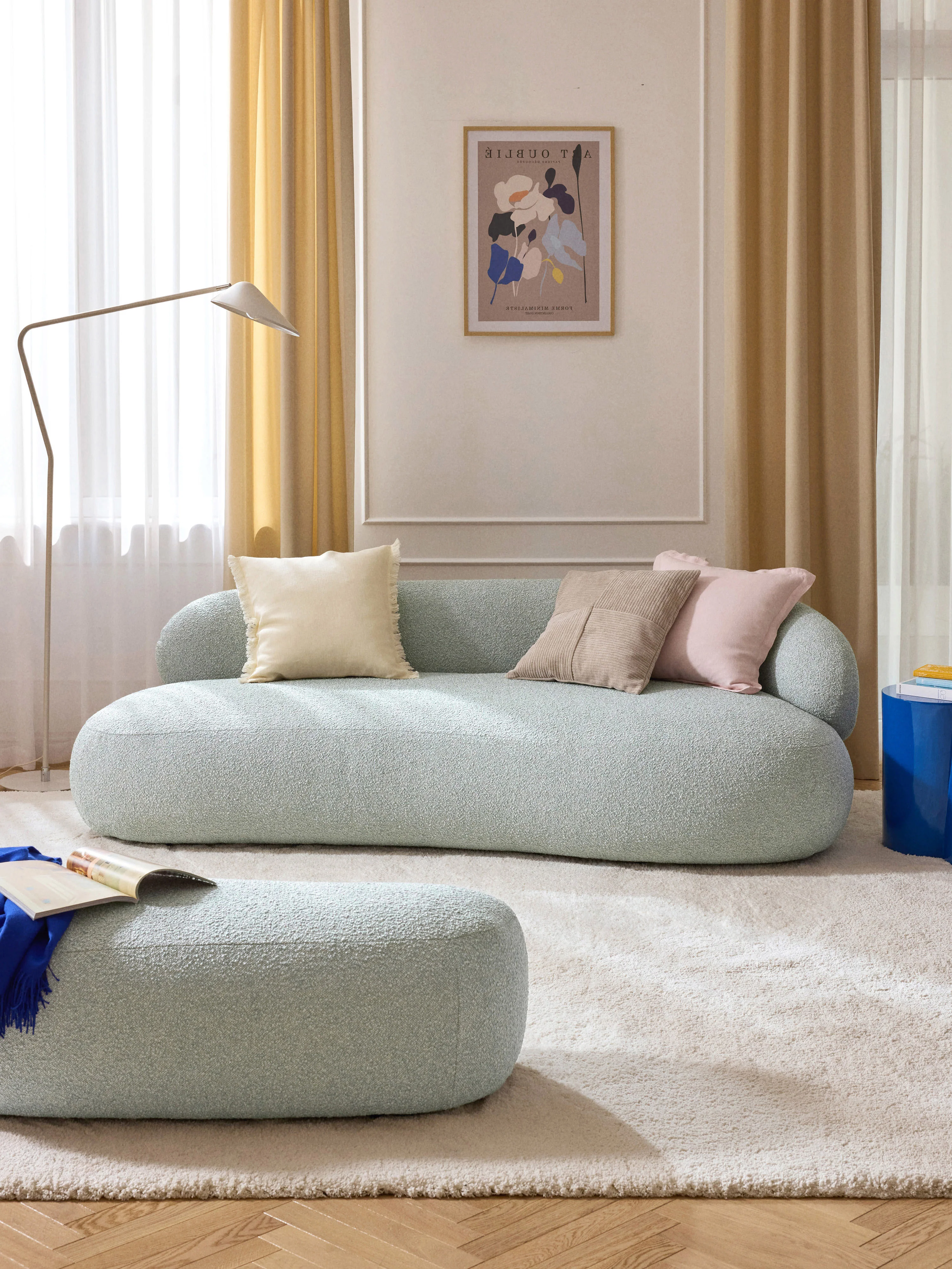 Bouclé-Sofa Alba (3-Sitzer)