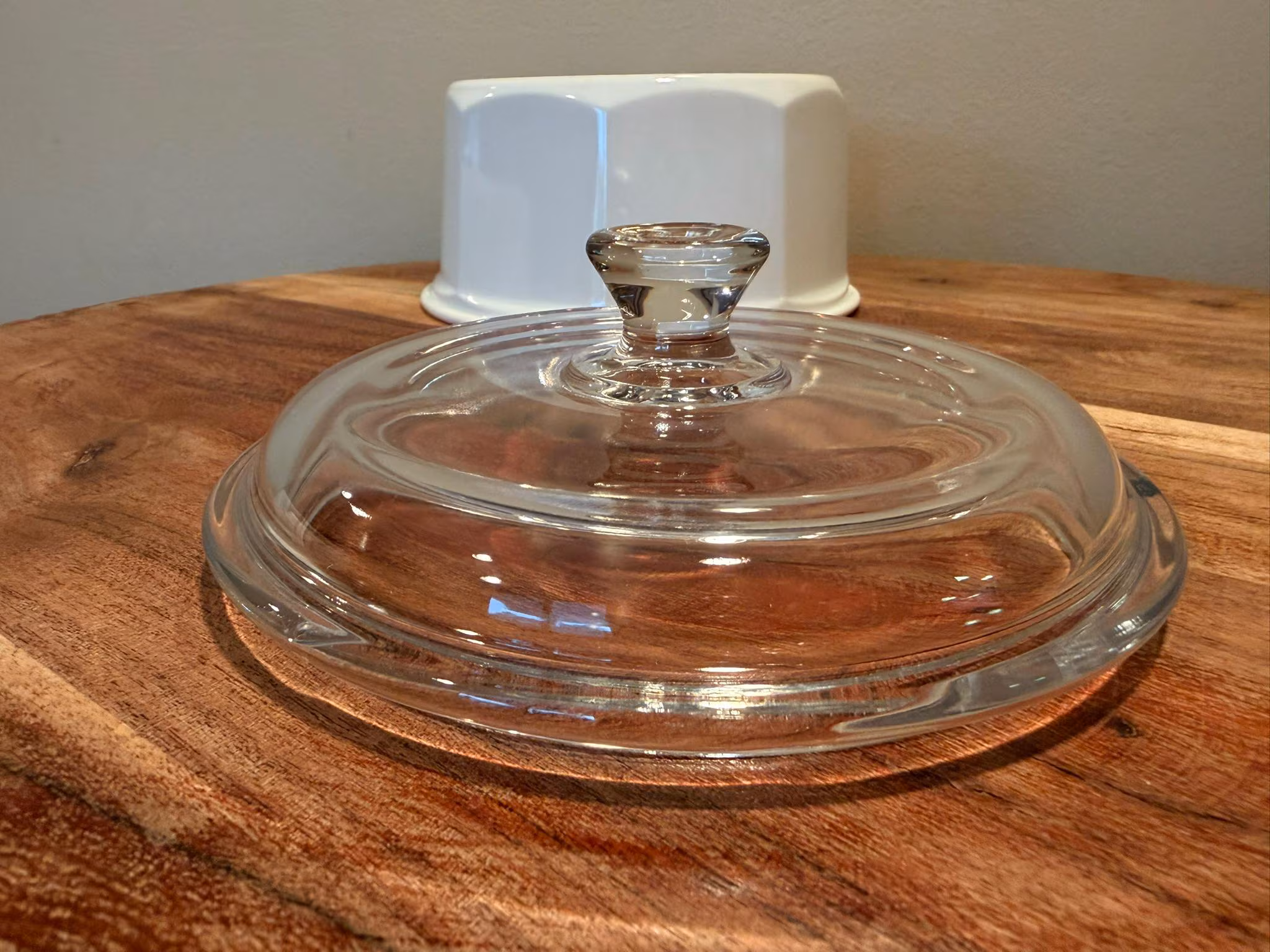 Princess House Nouveau 1 Quart Casserole Dish Saucepan with Glass Lid White Ceramic France