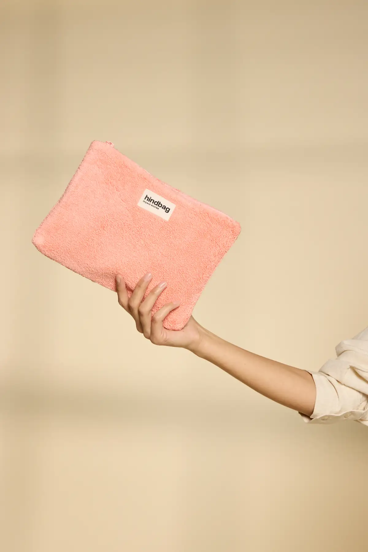 Pochette Ema Éponge rose corail