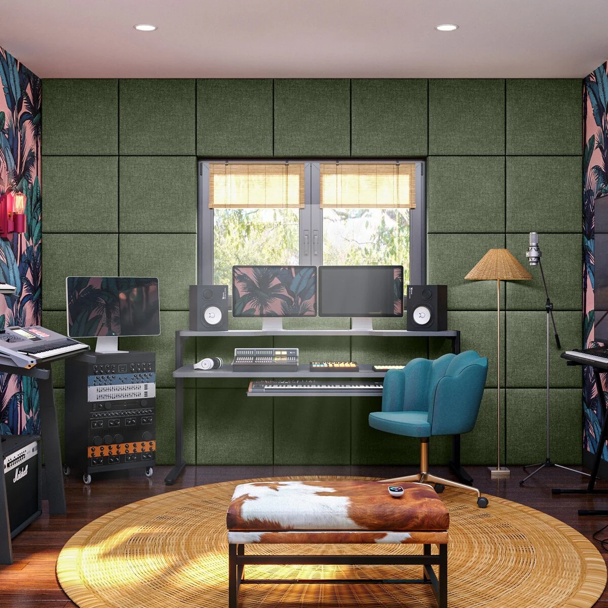 Jaxx Panelist Modern Padded Headboard- Wall Mounted Panel (22.5 x 22.5) - Microvelvet