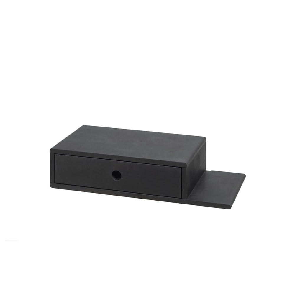 HOPE - Table de chevet avec étagère à droite en hêtre noir