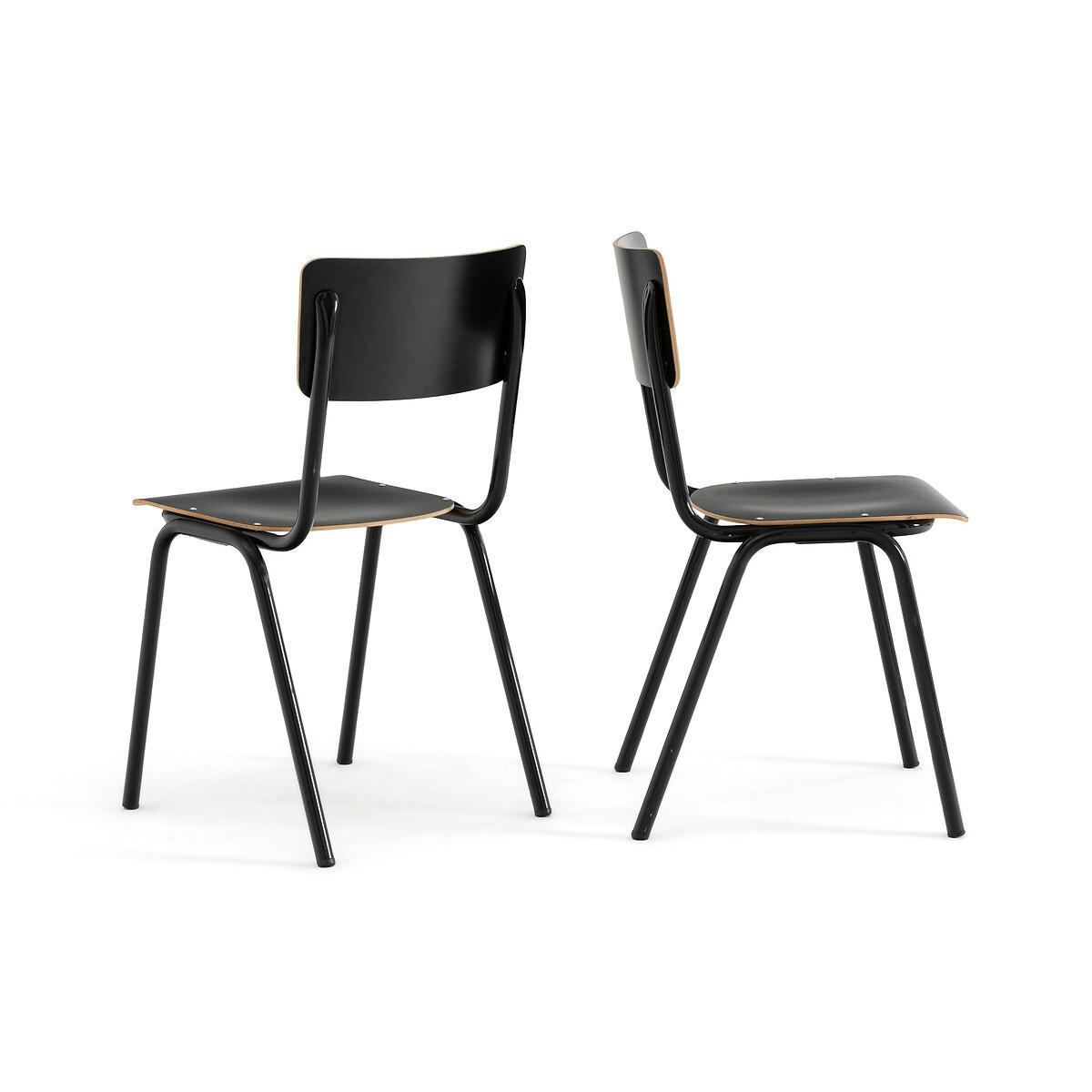 Lot de 2 chaises d'écolier empilables, Hiba