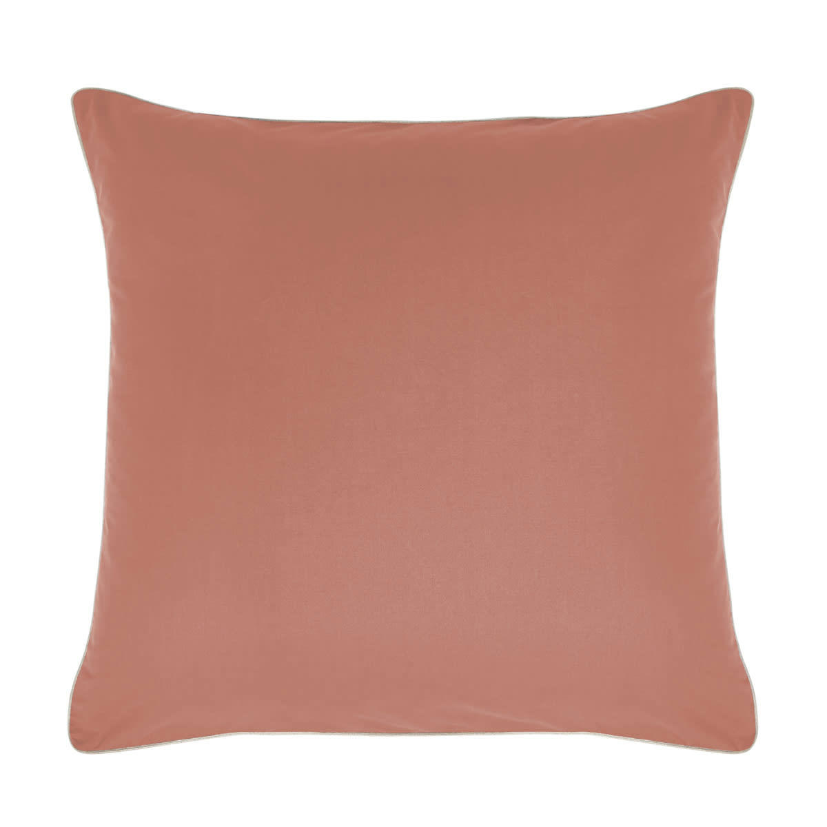 AURORE - Taie d'oreiller unie en coton terracotta 63x63
