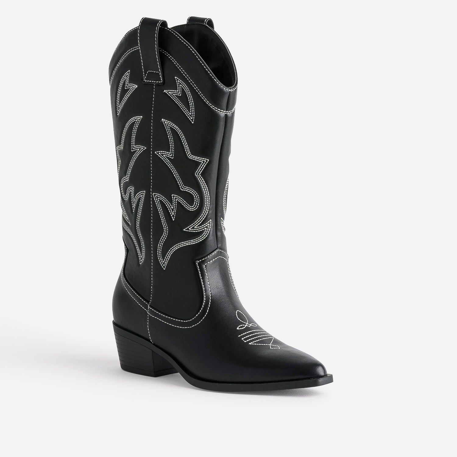 Botte TEXTO noire et blanche esprit santiag