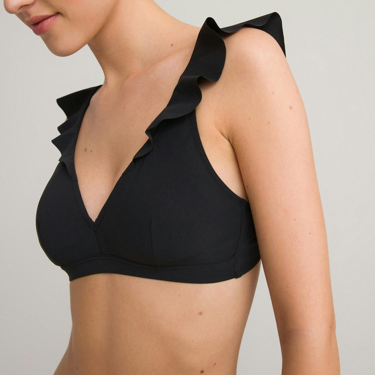 Haut de maillot de bain foulard, détails volants