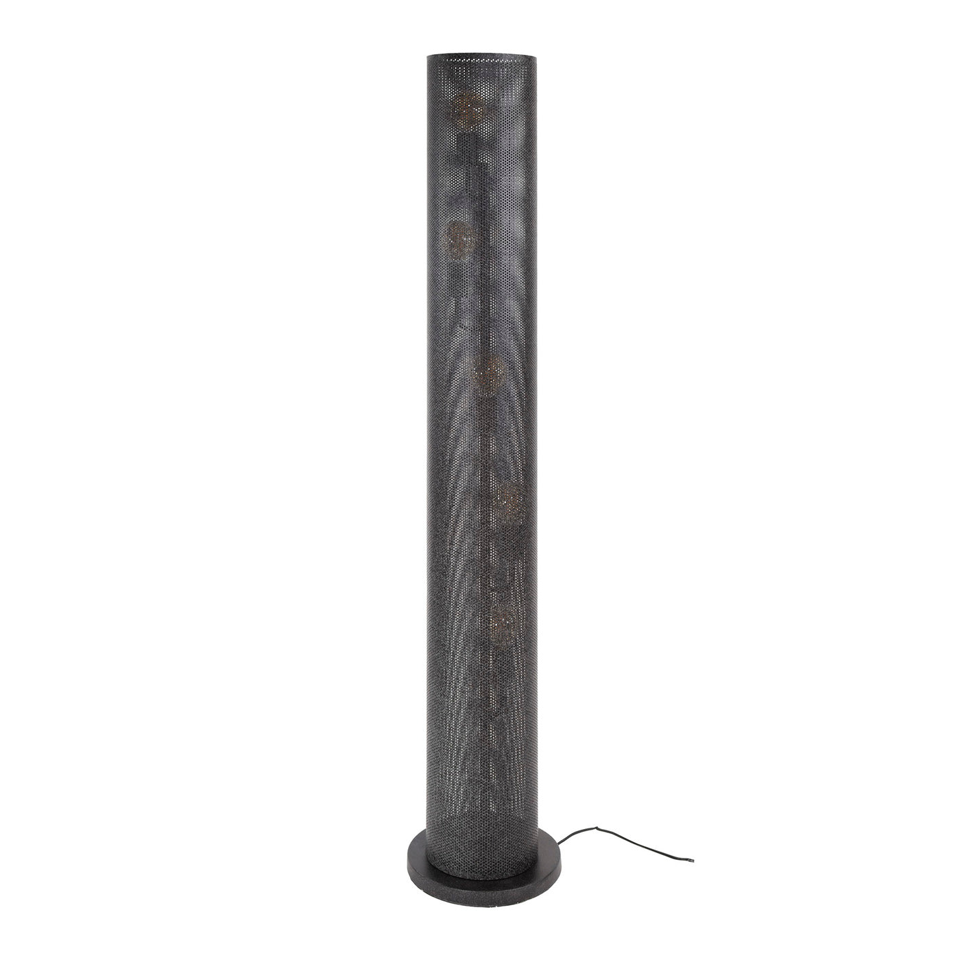 Giga Meubel Vloerlamp Koker Mesh - Zwart Metaal - 5-Lichts - 28x28x149cm
