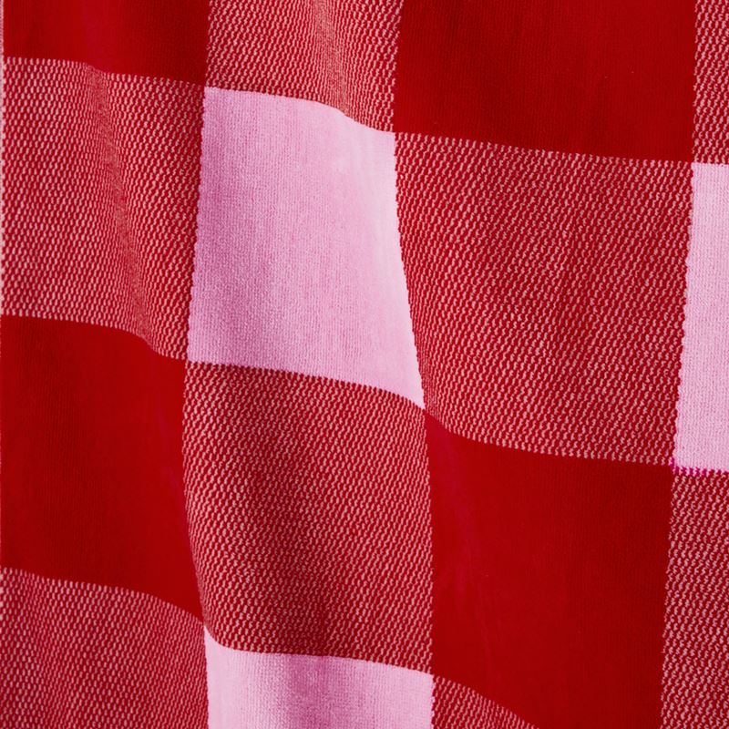 Velour Pink & Red Gingham Beach Towel
