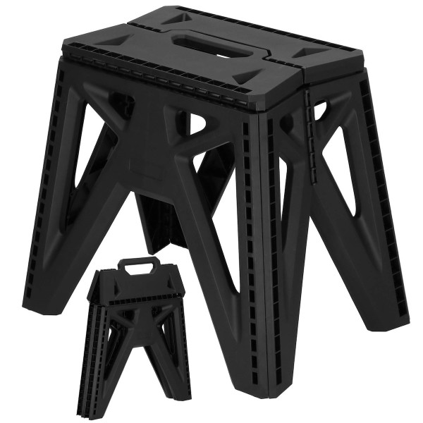 Taboret składany do 150 kg podest, stopień wys.33,5cm czarny