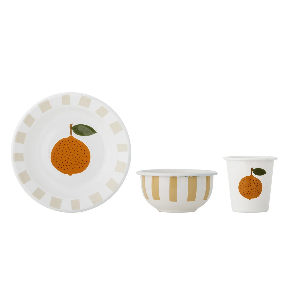 Bloomingville Mini - Agnes Geschirr-Set, orange (3er-Set)