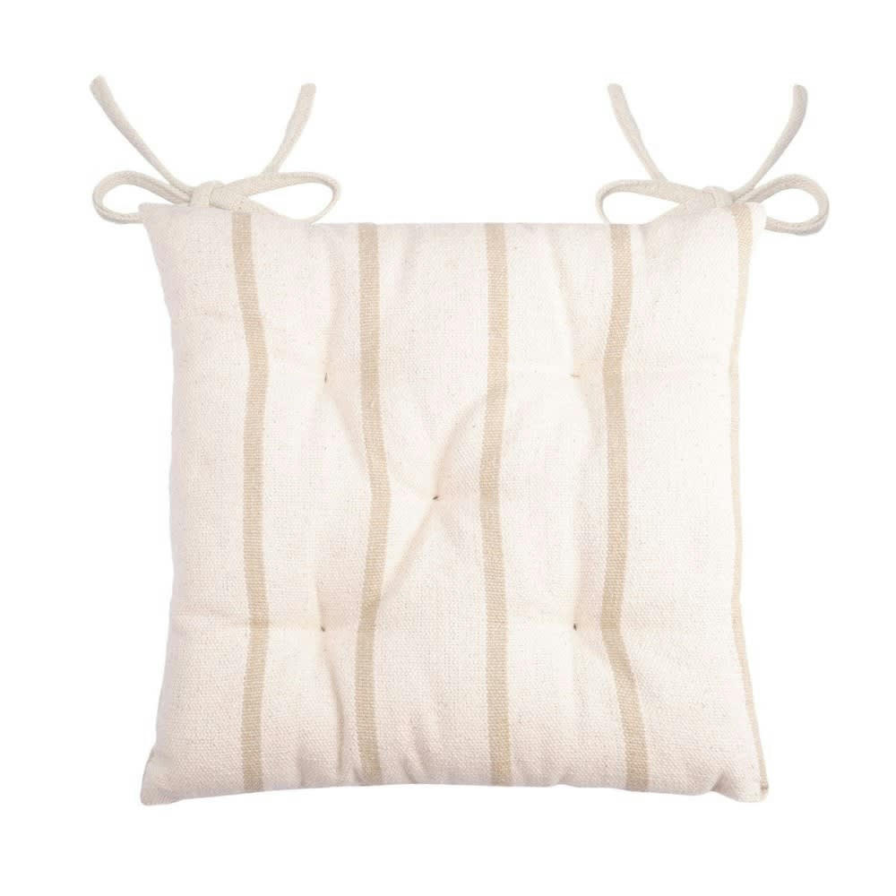 ST TROP - Galettes de chaise 5 points lin coton 40x40cm - Lot de 4