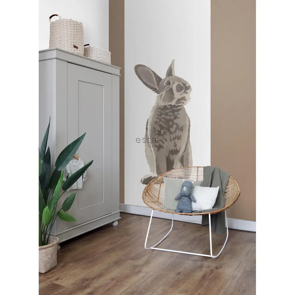 ESTAhome fotobehang konijn bruin - 100 x 279 cm