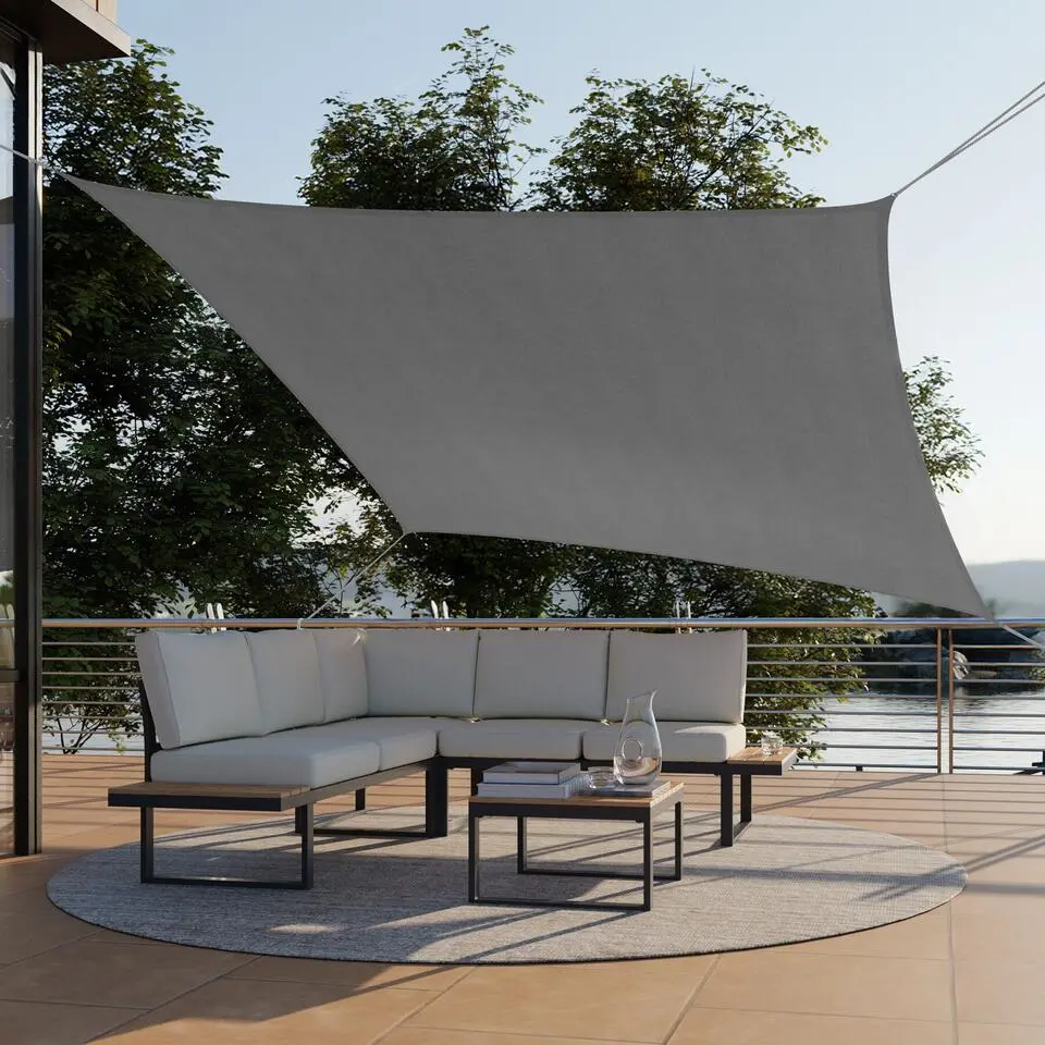 tectake Schaduwdoek Sunny, weerbestendig HDPE-materiaal met UV-bescherming