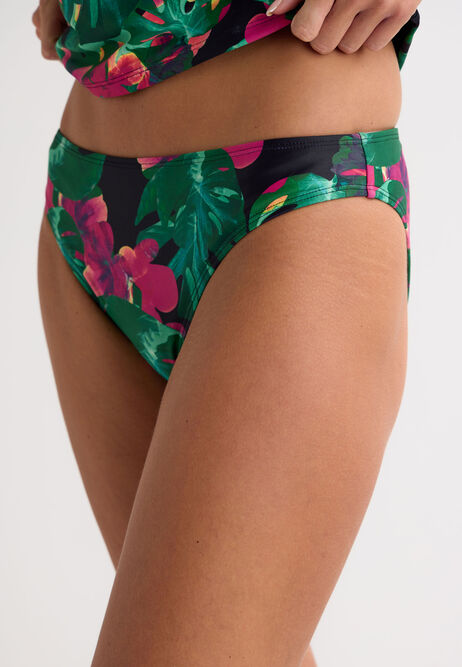Womens Pink Floral Print Bikini Briefs