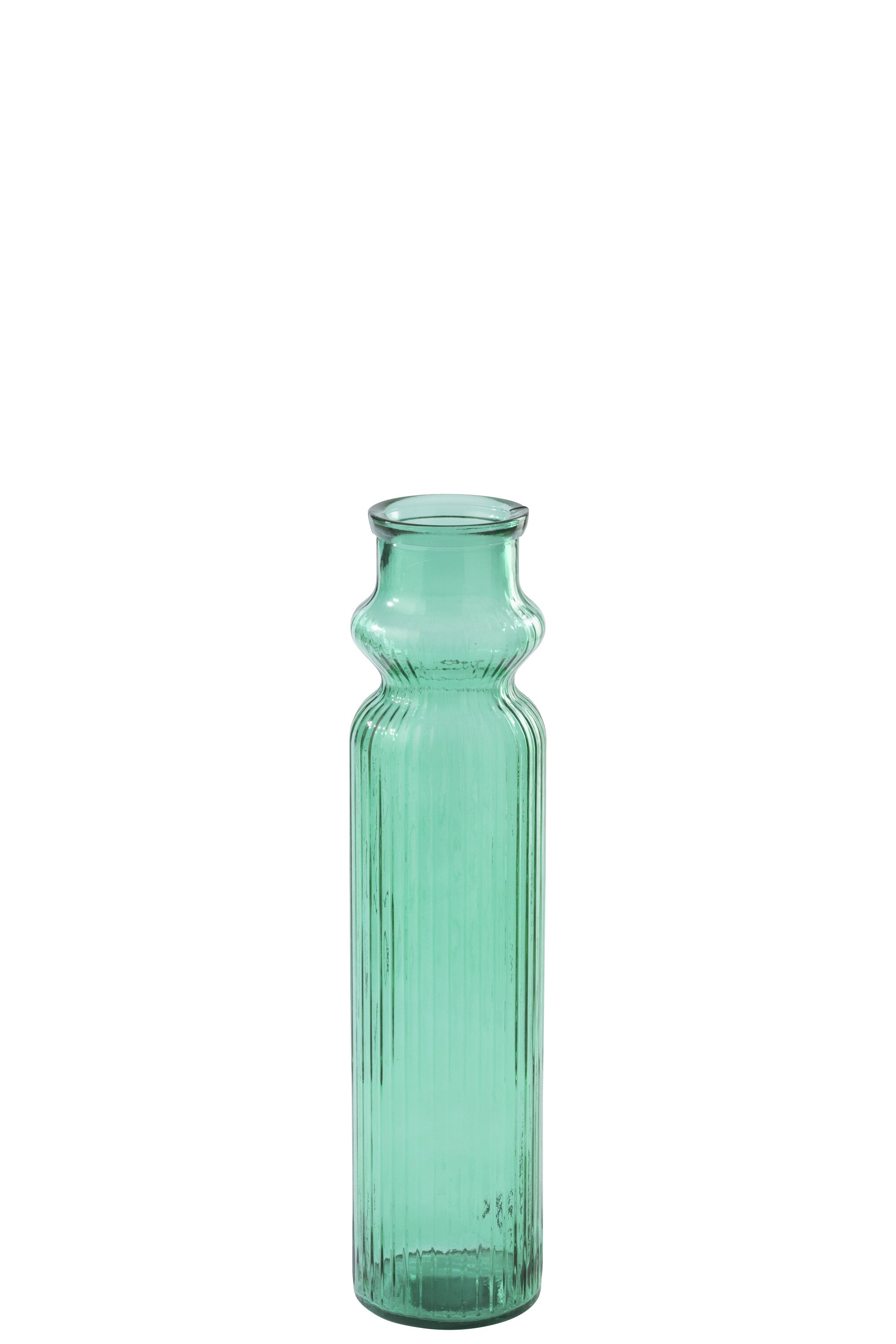 J-Line vaas Gestreept - glas - smaragdgroen