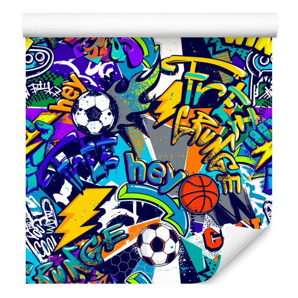 Tapeta Młodzieżowa Kolorowe Graffiti Sport