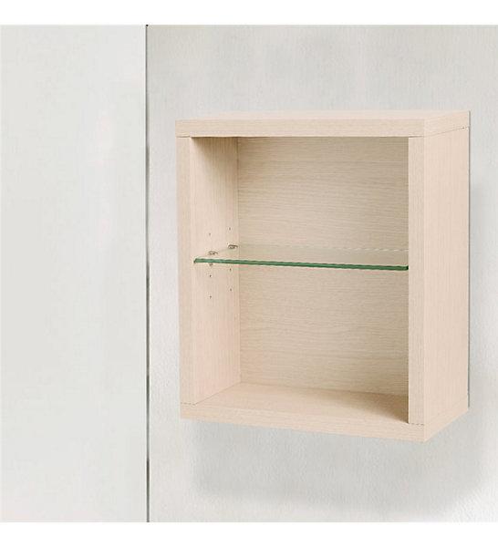 Cube de rangement modulaire étagère caisson murale bois 45 x 40 x 18 cm chêne CEDAM