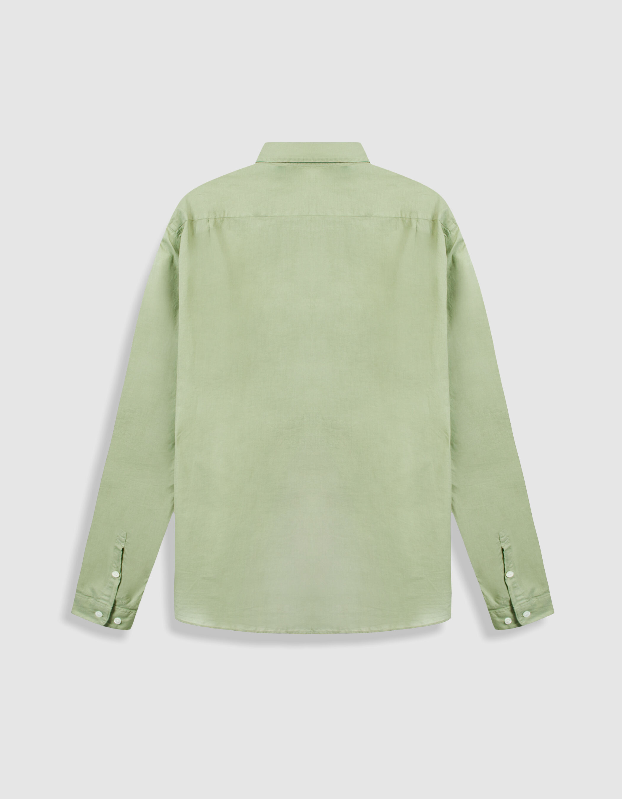 Chemise regular verte voile de coton bio Homme