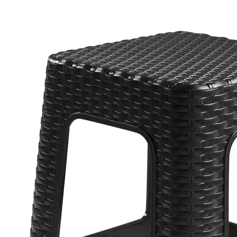 Plasticforte Rotan opstapje/krukje - kunststof - zwart