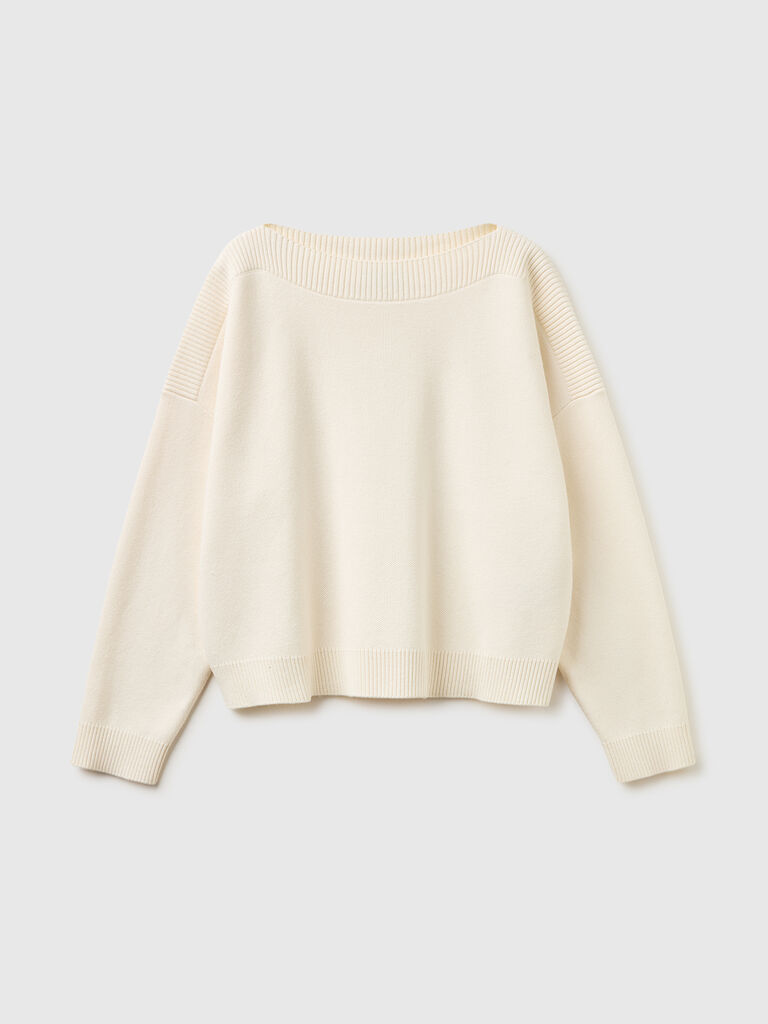 Boxy fit jacquard sweater