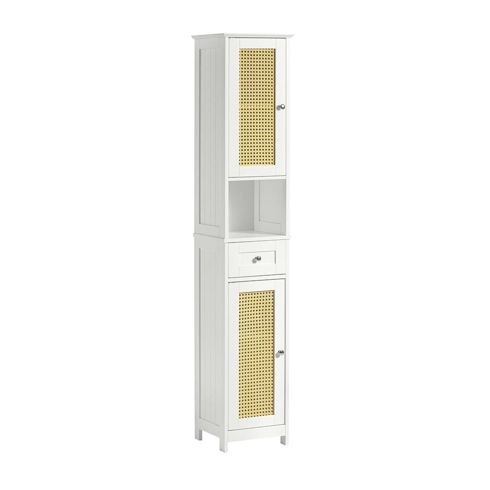 - Meuble colonne effet bois blanc