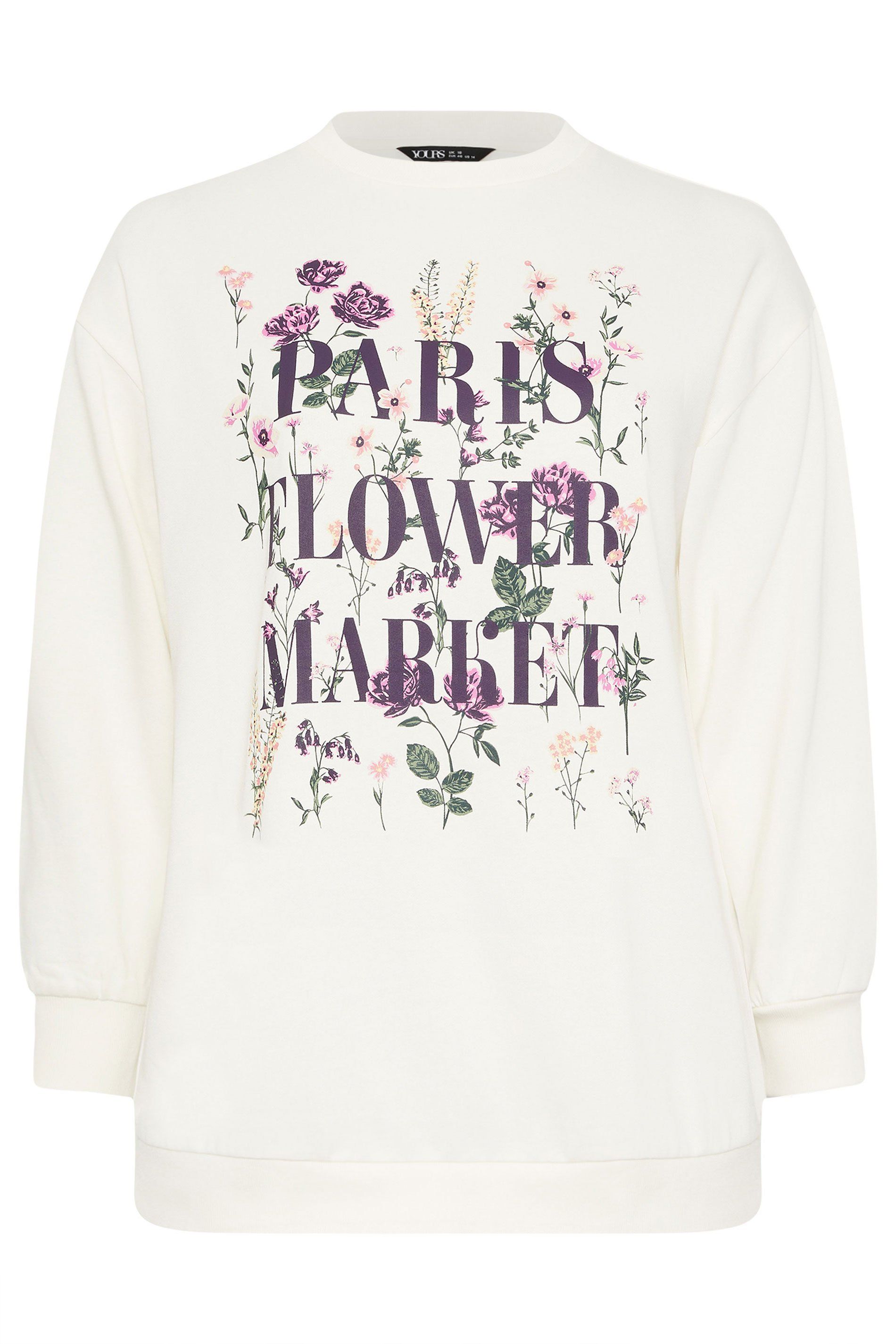 Yours Paris Flower Market' Floral Sweatshirt