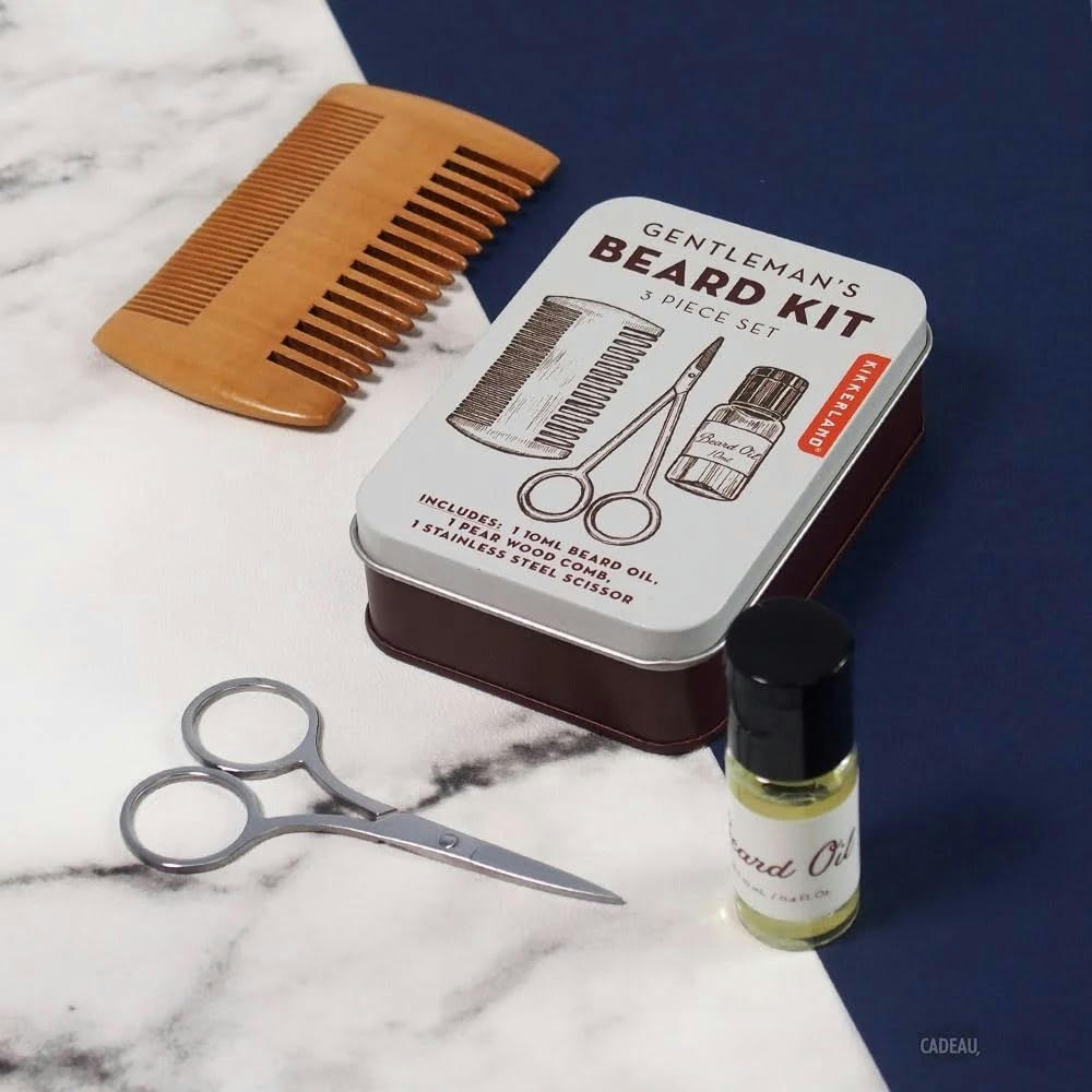 - Kit entretien de la barbe métal blanc