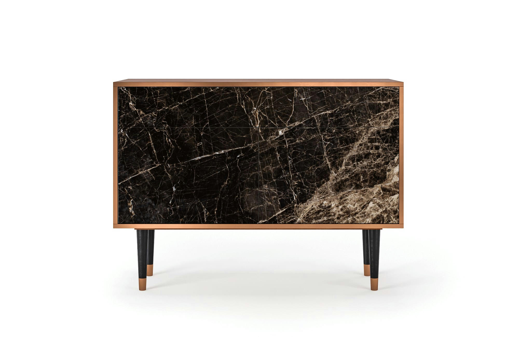 NIGHT ABYSS - Buffet  noir 2 tiroirs et 2 portes L 115 cm