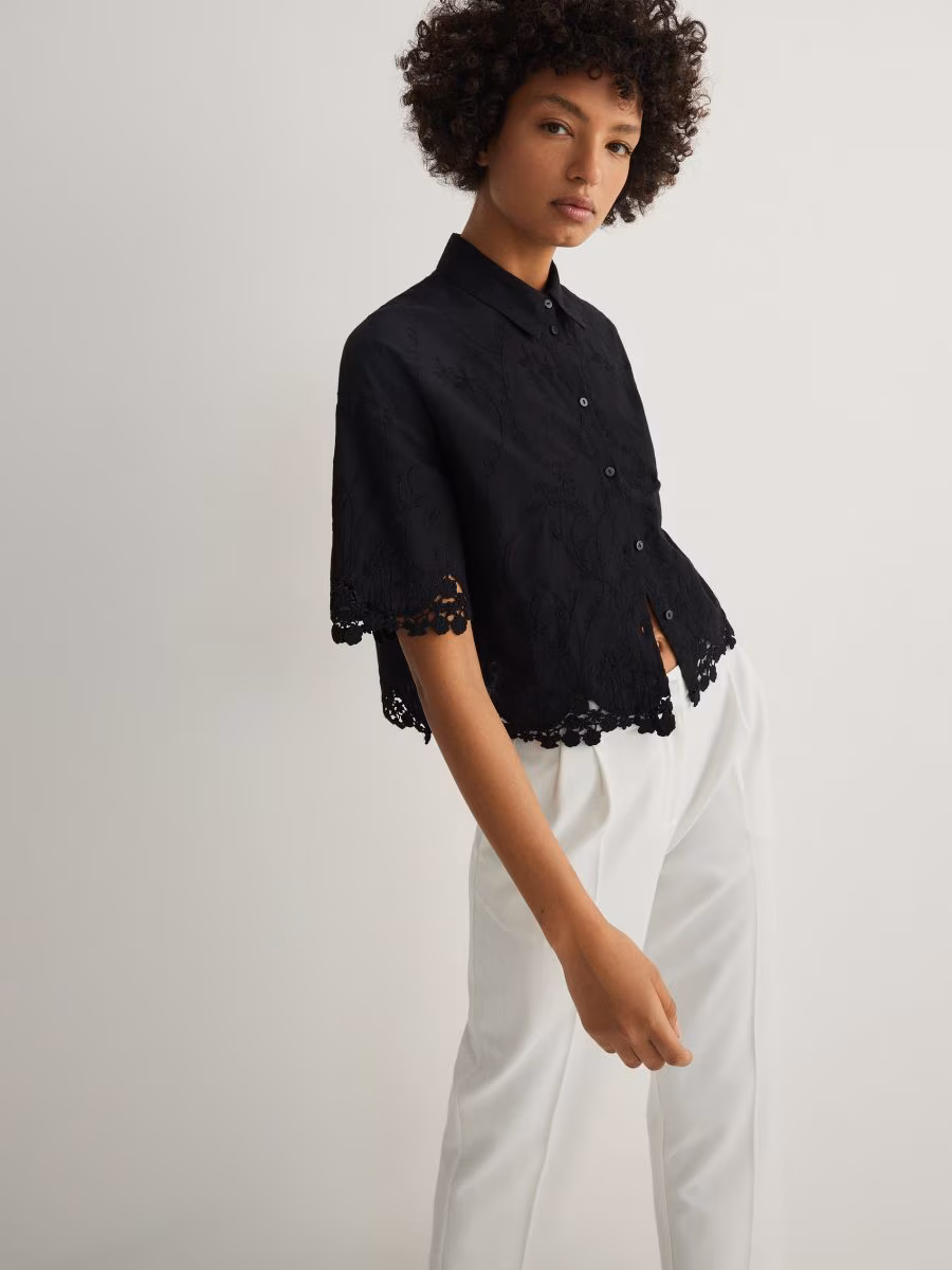 Shirt With Openwork Pattern