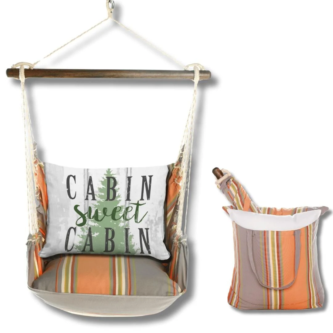 Magnolia Casual Swing Set 4 piece - Serene Sunset w/ Cabin Sweet Cabin