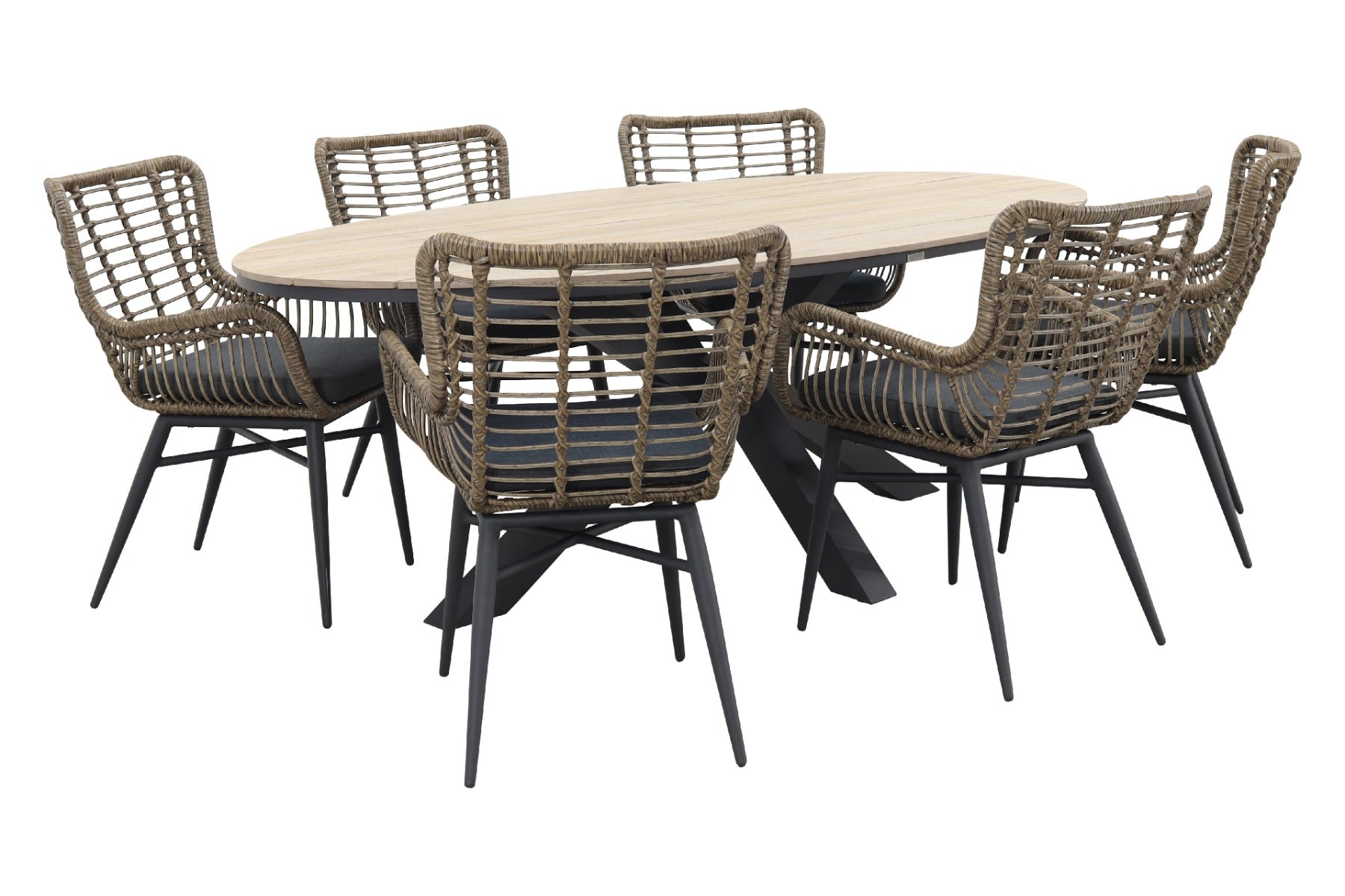 Garden Impressions Jasmine Natural Edison 220x115 cm. - ovale tuinset