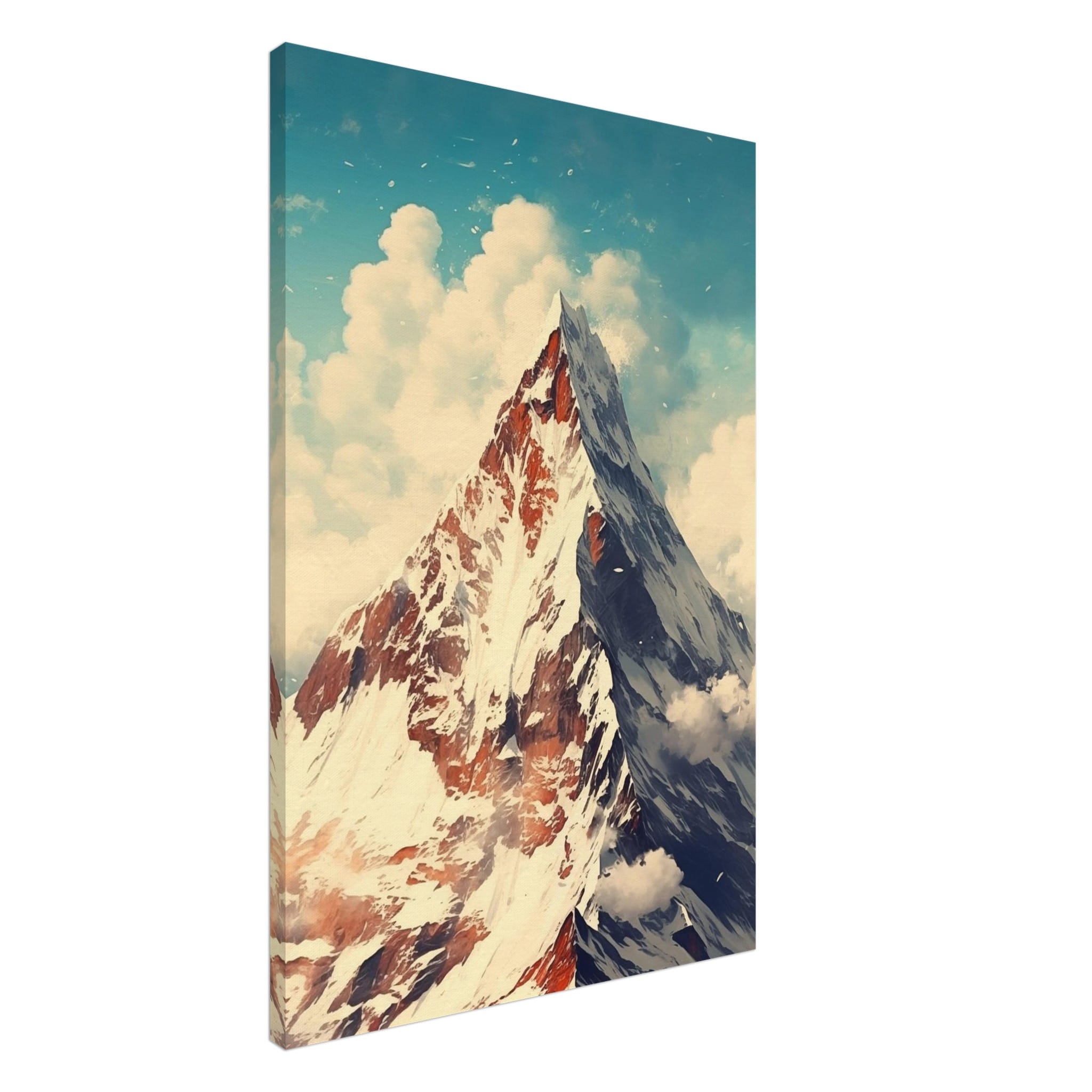 Artfulprints Canvas Top of the mountain canvas - 60x90 cm - Wit