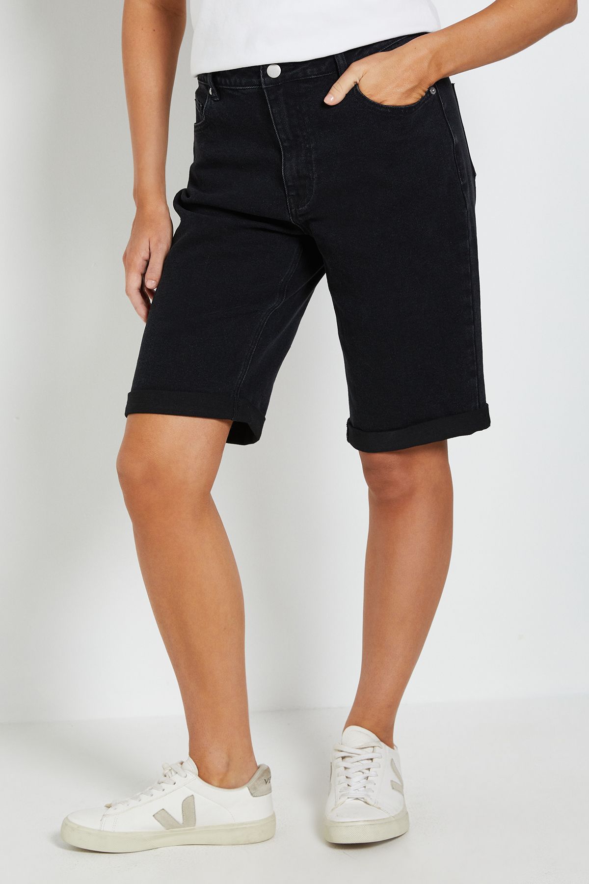 Dorothy Perkins Stretch Denim Turn Up Shorts