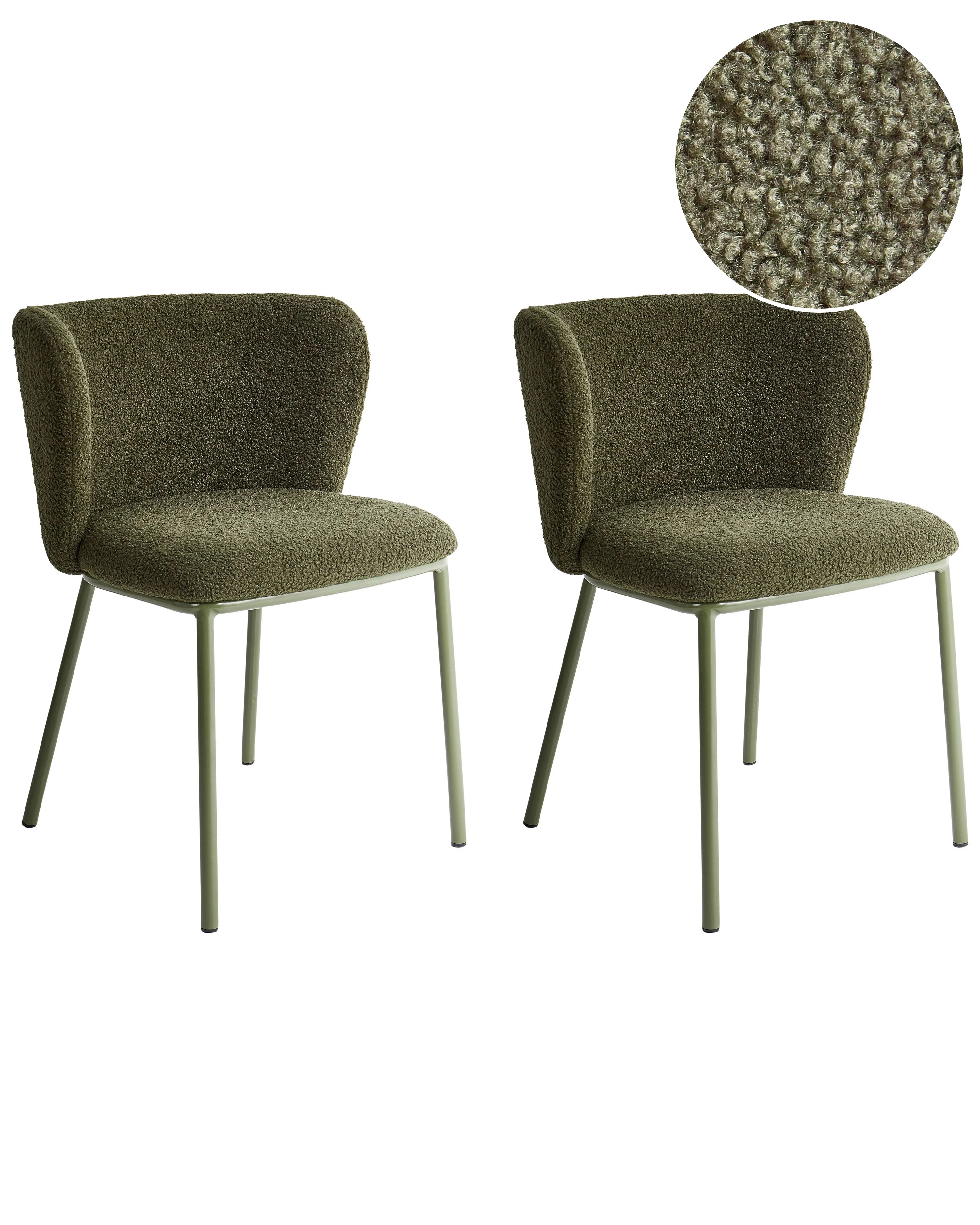 Set of 2 Bar Chairs MINA II Green