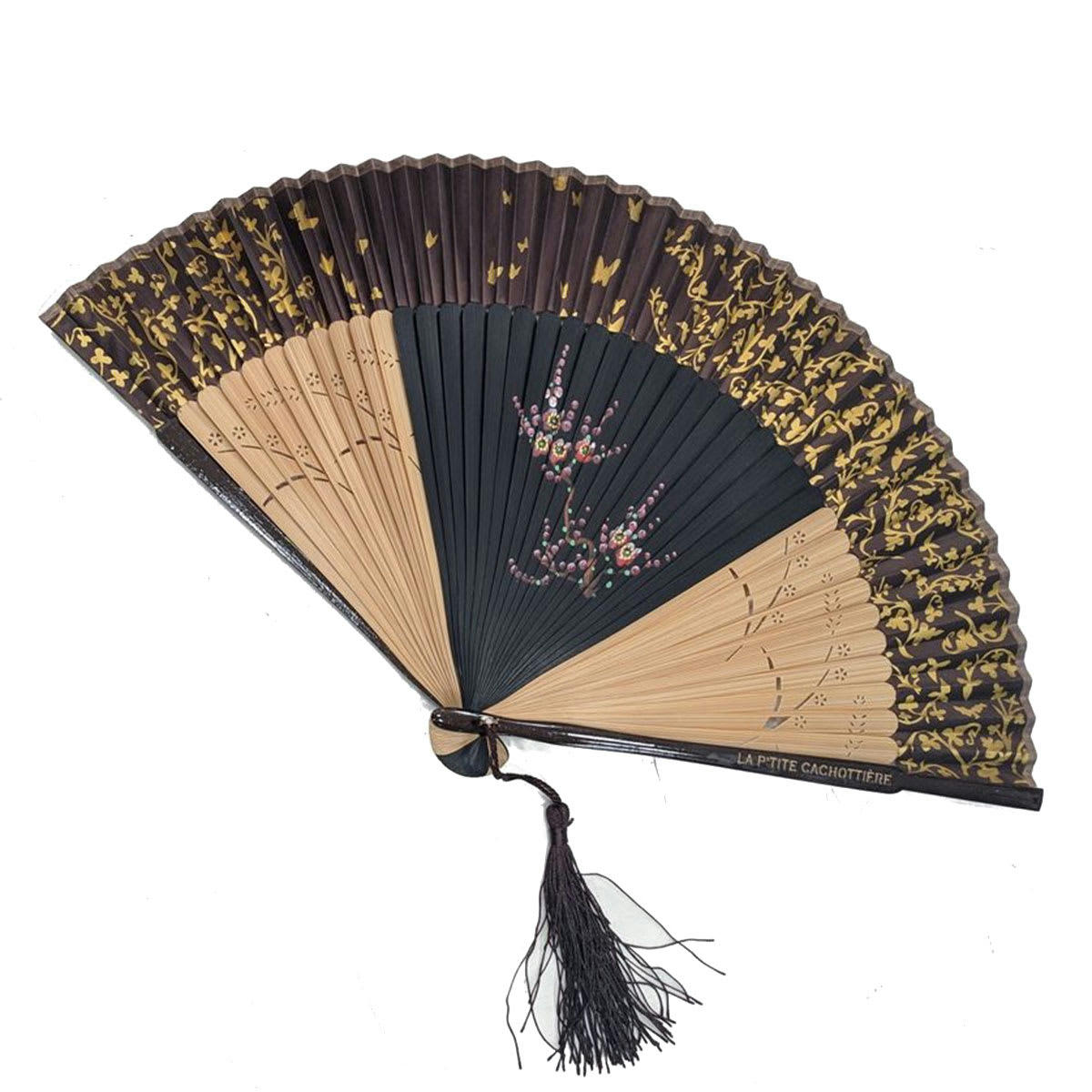 - Éventail décoratif et utilitaire noir