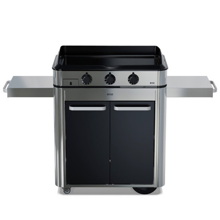 Pack plancha gaz Enosign 80 Inox et noir   chariot - ENO