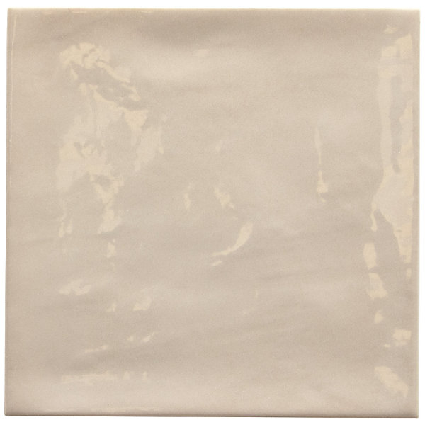 Faïence murale unie beige brillant L.10 x l.10 cm x ép.8 mm, Twist