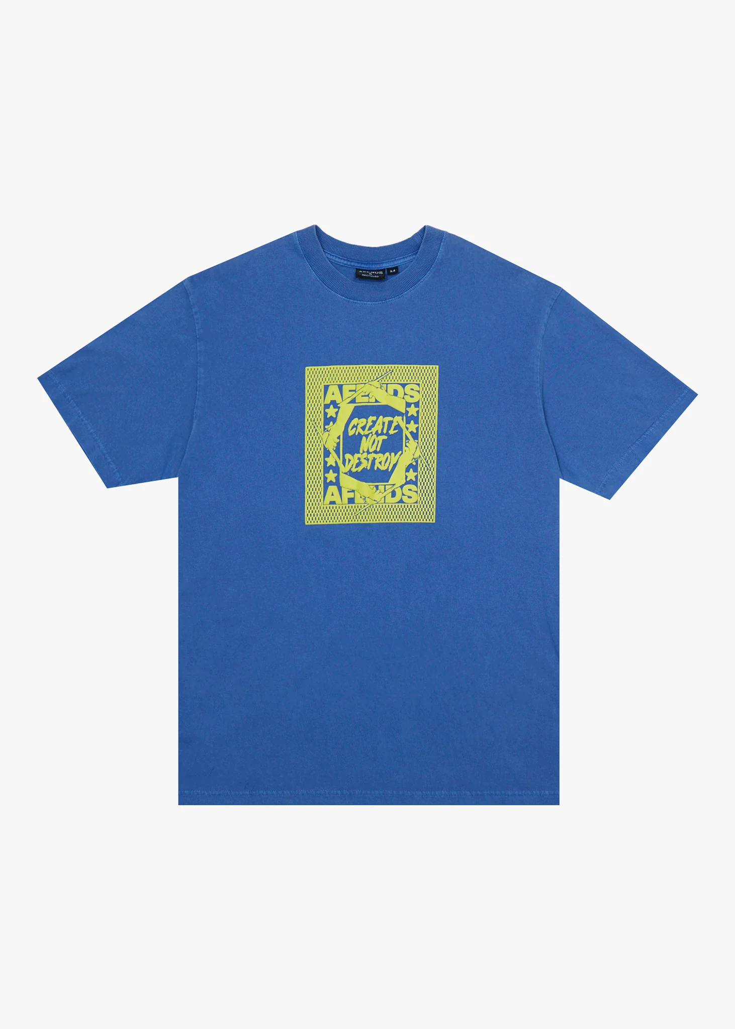 AFENDS Mens Painter - Retro Tee - Washed Marina