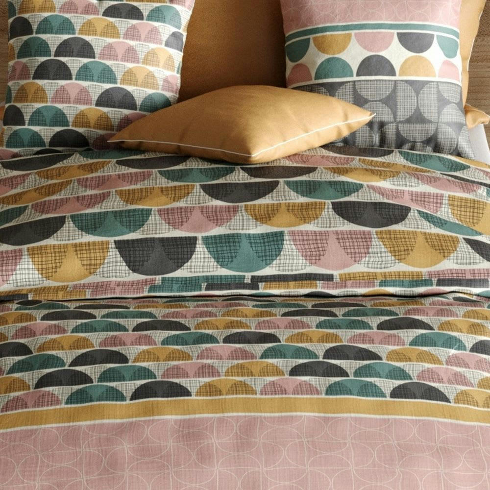 - Parure de lit 2 places coton à motifs 200x200 cm